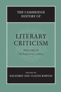 cover of the book The Cambridge History of Literary Criticism, Vol. 4: The Eighteenth Century