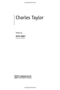 cover of the book Charles Taylor (Contemporary Philosophy in Focus)