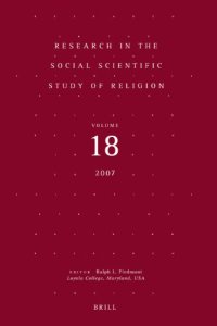 cover of the book Research in the Social Scientific Study of Religion, Volume 18