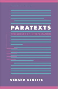 cover of the book Paratexts: Thresholds of Interpretation (Literature, Culture, Theory)