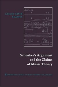 cover of the book Schenker’s Argument and the Claims of Music Theory