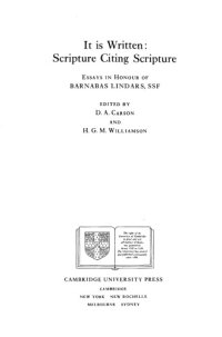 cover of the book It Is Written: Scripture Citing Scripture: Essays in Honour of Barnabas Lindars, SSF