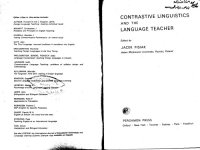 cover of the book Contrastive Linguistics and the Language Teacher (Language Teaching Methodology Series)