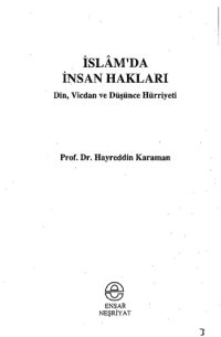 cover of the book islâm'da insan hakları : din vicdan ve düşünce hürriyeti