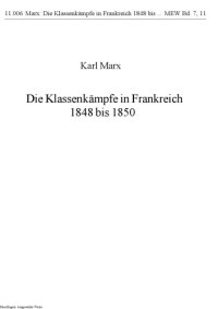 cover of the book Die Klassenkampfe in Frankreich 1848-1850