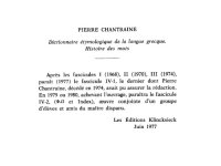 cover of the book Dictionnaire Etymologique De La Langue Grecque, Histoire Des Mots (4 Parts in 5 Vols.)