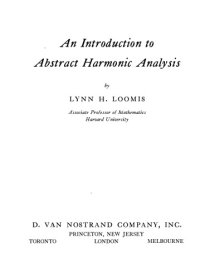 cover of the book An Introduction to Abstract Harmonic Analysis