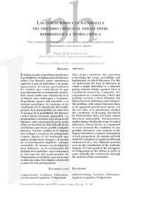 cover of the book Las condiciones y la naturaleza del discurso critico: el debate entre hermeneutica y teoria critica, Discusiones filosoficas, Universidad de Caldas, Colombia, Ano 11, n° 16, enero-junio de 2010. pp. 99-147