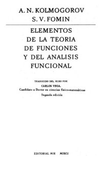 cover of the book Elementos de la teoria de funciones y del analisis funcional