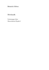 cover of the book Vorlesungen uber Theoretische Physik 1. Mechanik