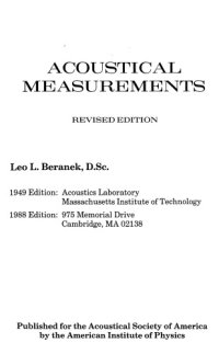 cover of the book Acoustical Measurements