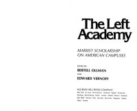 cover of the book The Left Academy: Marxist Scholars on American Campuses