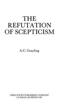 cover of the book The Refutation of Scepticism