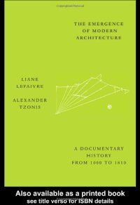 cover of the book Emergence of Modern Architecture: A Documentary History from 1000 to 1800