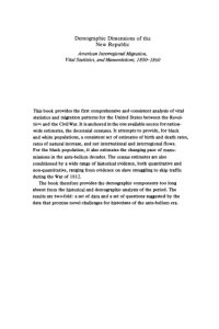 cover of the book Demographic Dimensions of the New Republic: American Interregional Migration, Vital Statistics, and Manumissions, 1800-1860