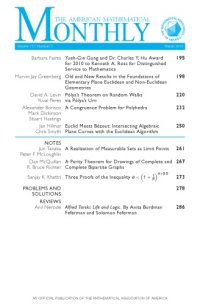 cover of the book American Mathematical Monthly, volume 117, number 3, March 2010