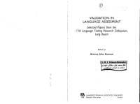 cover of the book Validation in Language Assessment: selected papers from the 17th Language Testing Research Colloquium, Long Beach