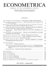 cover of the book Econometrica (2010) Vol. 78 N°1