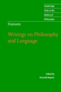 cover of the book Hamann: Writings on Philosophy and Language