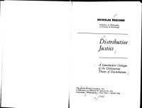 cover of the book Distributive justice: A constructive critique of the utilitarian theory of distribution