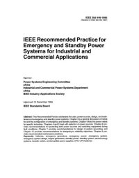 cover of the book IEEE Std 446-1995, IEEE Recommended Practice for Emergency and Standby Power Systems for Industrial and Commerical Applications (The IEEE Orange Book)