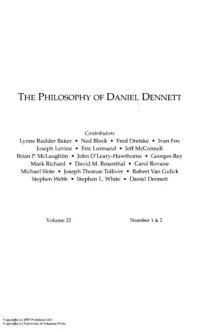 cover of the book The Philosophy of Daniel Dennett (Philosophical Topics, vol. 22, nrs. 1 & 2, Spring & Fall 1994)