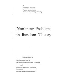 cover of the book Nonlinear Problems in Random Theory (Technology Press Research Monographs)