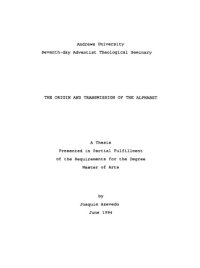 cover of the book The origin and transmission of the alphabet