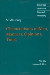 cover of the book Shaftesbury: Characteristics of Men, Manners, Opinions, Times