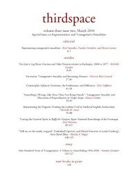 cover of the book Thirdspace: A Journal of Feminist Theory and Culture: Special issue on Representation and Transgressive Sexualities: