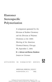 cover of the book Elastomer Stereospecific Polymerization (Advances in Chemistry Series, Volume 052)