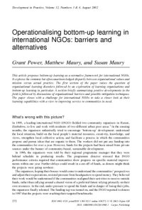 cover of the book Operationalising bottom-up learning in international NGOs: barriers and alternatives