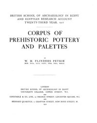 cover of the book Corpus of prehistoric pottery and palettes, (British school of archaeology in Egypt and Egyptian research account. Twenty-third year, 1917.  Publication no. 32 )
