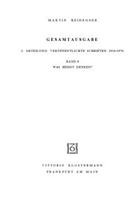 cover of the book Was heißt Denken? (1951-1952)