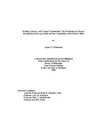 cover of the book Writing, Literacy, and Textual Transmission: The Production of Literary Documents in Iron Age Judah and the Composition of the Hebrew Bible (PhD Thesis)