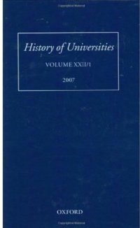 cover of the book History of Universities: Volume XXII 1