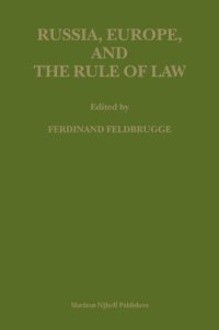 cover of the book Russia, Europe, and the Rule of Law (Law in Eastern Europe)