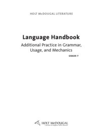 cover of the book Language Handbook - Additional Practice in Grammar, Usage, and Mechanics (Grade 7) SB and Answer Key