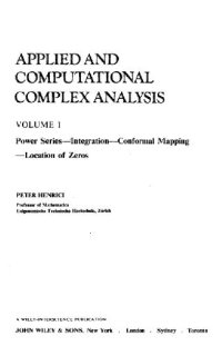 cover of the book Applied and computational complex analysis