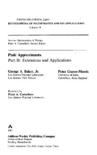 cover of the book Pade approximants