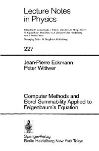 cover of the book Computer methods and Borel summability applied to Feigenbaum's equation