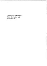 cover of the book Asymptotic expansions: their derivation and interpretation