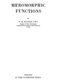 cover of the book Meromorphic Functions 