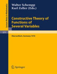 cover of the book Constructive Theory of Functions of Several Variables: Proceedings of a Conference Held at Oberwolfach April 25 – May 1, 1976