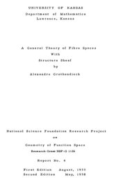 cover of the book A general theory of fibre spaces with structure sheaf (National Science Foundation research project on geometry of function space : report)