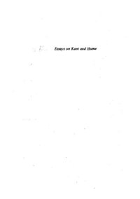 cover of the book Essays on Kant and Hume