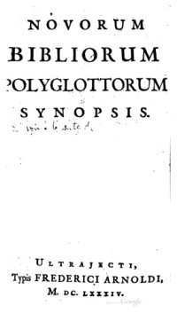 cover of the book Novorum Bibliorum polyglottorum synopsis