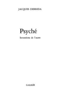 cover of the book Psyche: Inventions de l’autre