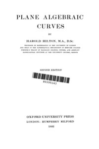 cover of the book Plane Algebraic Curves