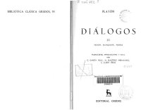 cover of the book Platon - Dialogos III: Fedon, Banquete, Fedro. (Biblioteca clasica Gredos) (Spanish Edition)